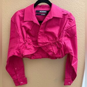 Jacquemus Fuchsia Cropped Blouse